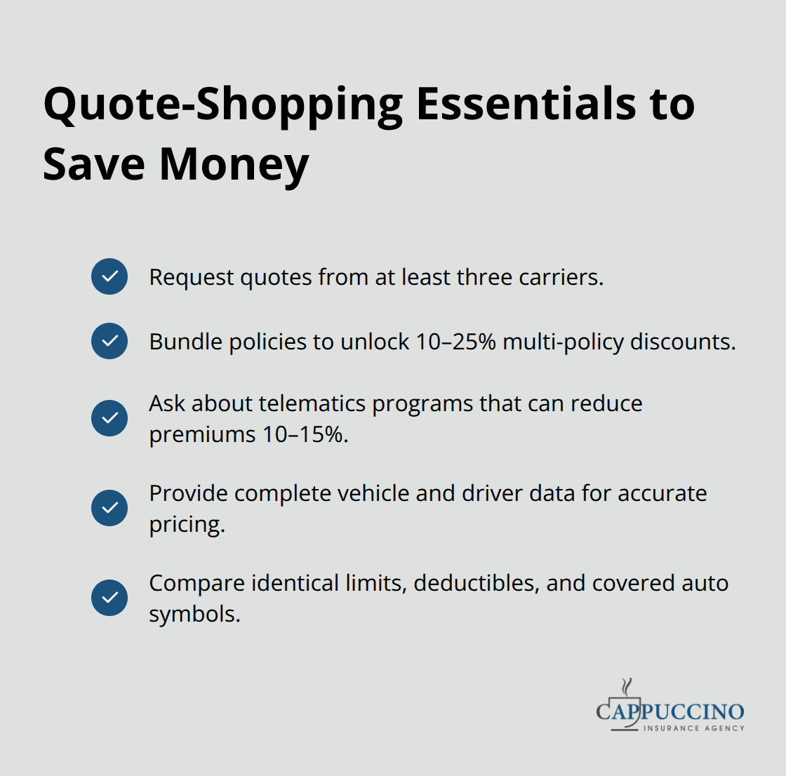 Checklist of actions to secure competitive commercial auto insurance quotes - Commercial auto insurance California