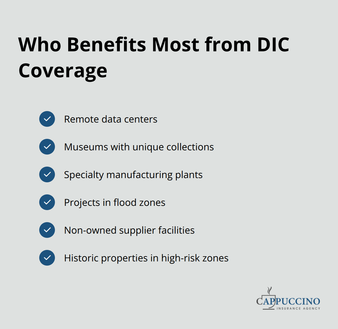 Examples of properties and scenarios that align well with DIC solutions - Difference in Conditions policies