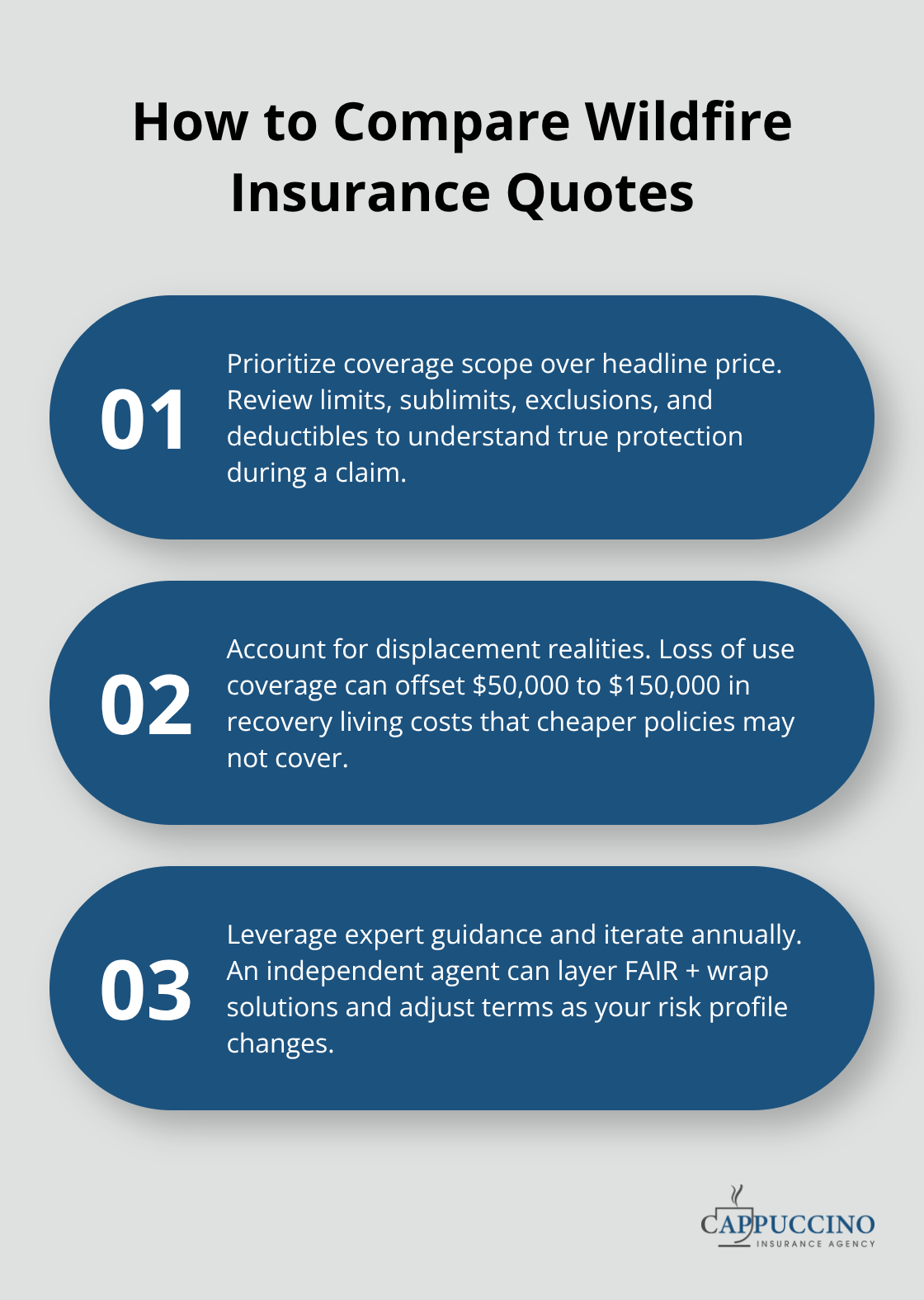 Three key considerations for evaluating wildfire insurance quotes in California