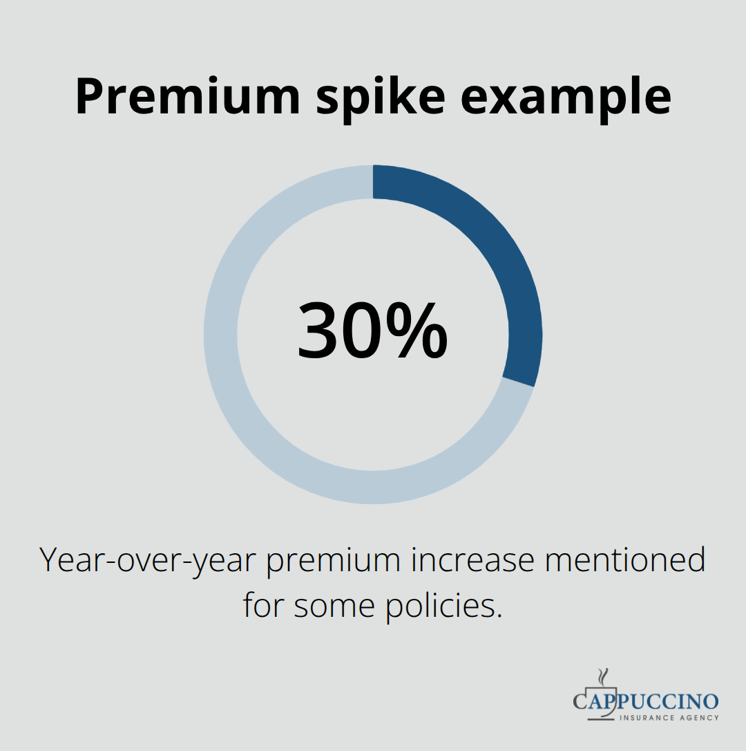 Chart showing a 30% year-over-year premium jump cited in the post - Westlake Village insurance agency